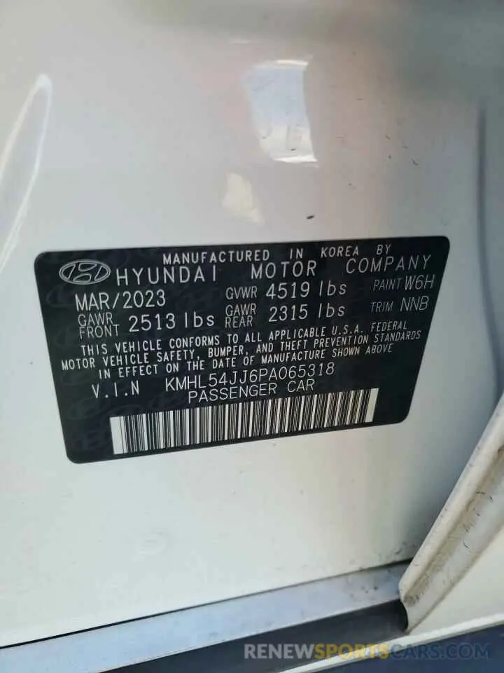 13 Photograph of a damaged car KMHL54JJ6PA065318 HYUNDAI SONATA 2023
