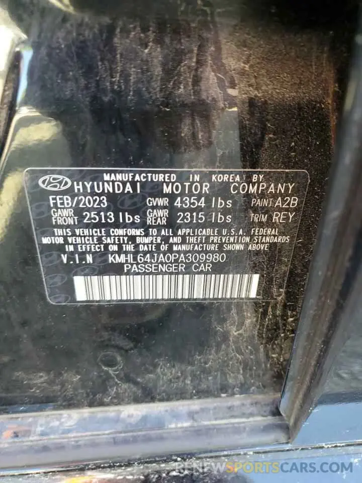 12 Photograph of a damaged car KMHL64JA0PA309980 HYUNDAI SONATA 2023