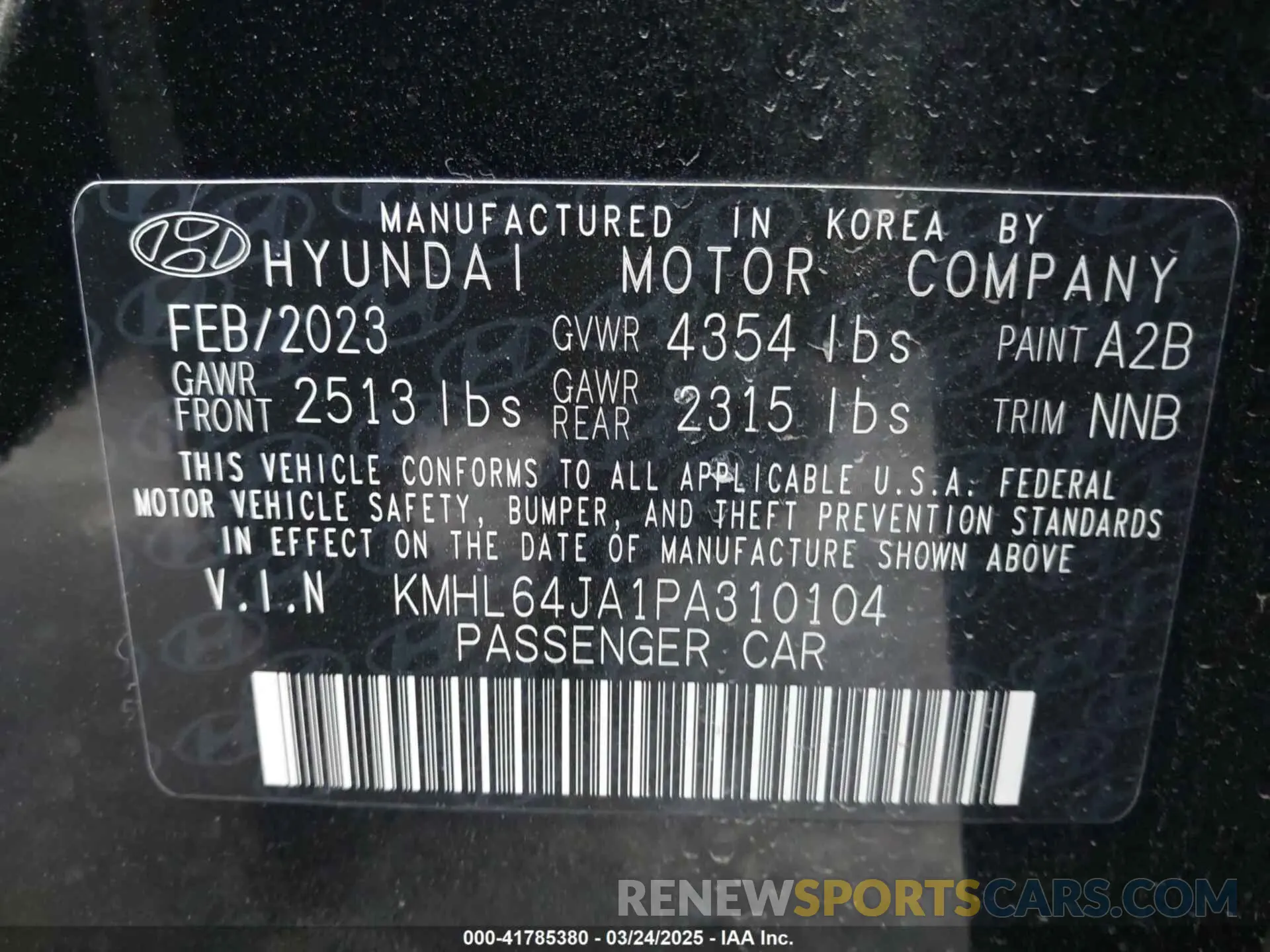 9 Photograph of a damaged car KMHL64JA1PA310104 HYUNDAI SONATA 2023