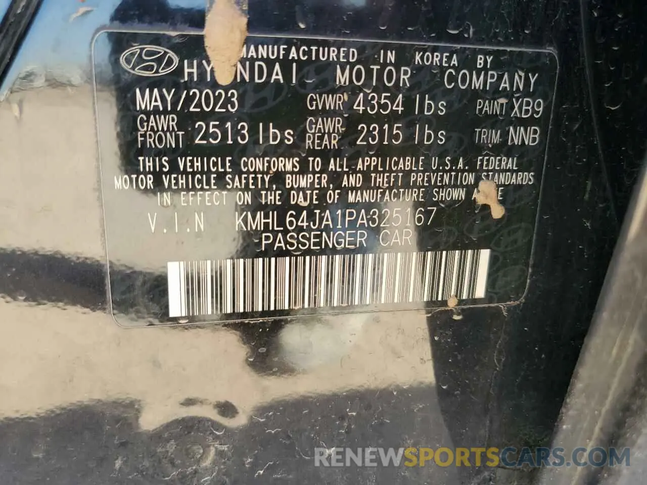12 Photograph of a damaged car KMHL64JA1PA325167 HYUNDAI SONATA 2023