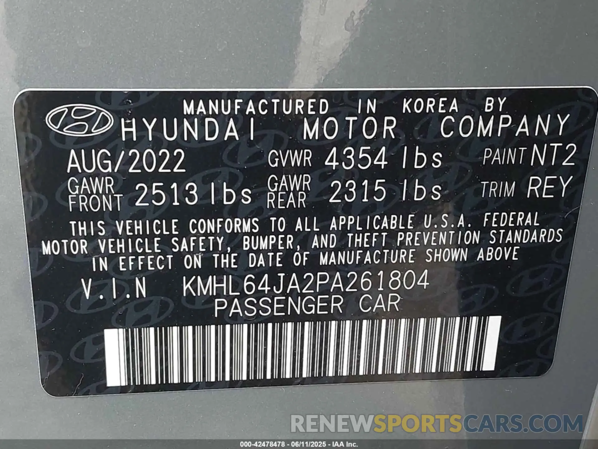 9 Photograph of a damaged car KMHL64JA2PA261804 HYUNDAI SONATA 2023