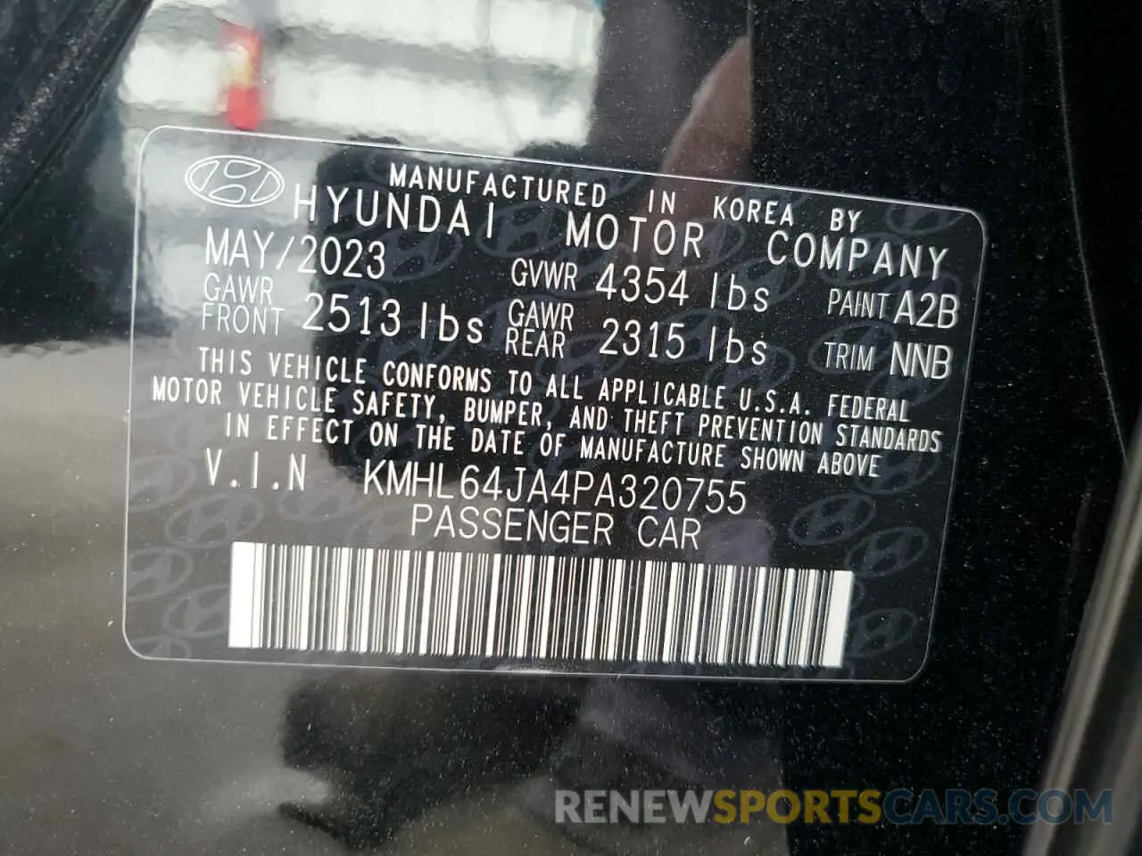 14 Photograph of a damaged car KMHL64JA4PA320755 HYUNDAI SONATA 2023