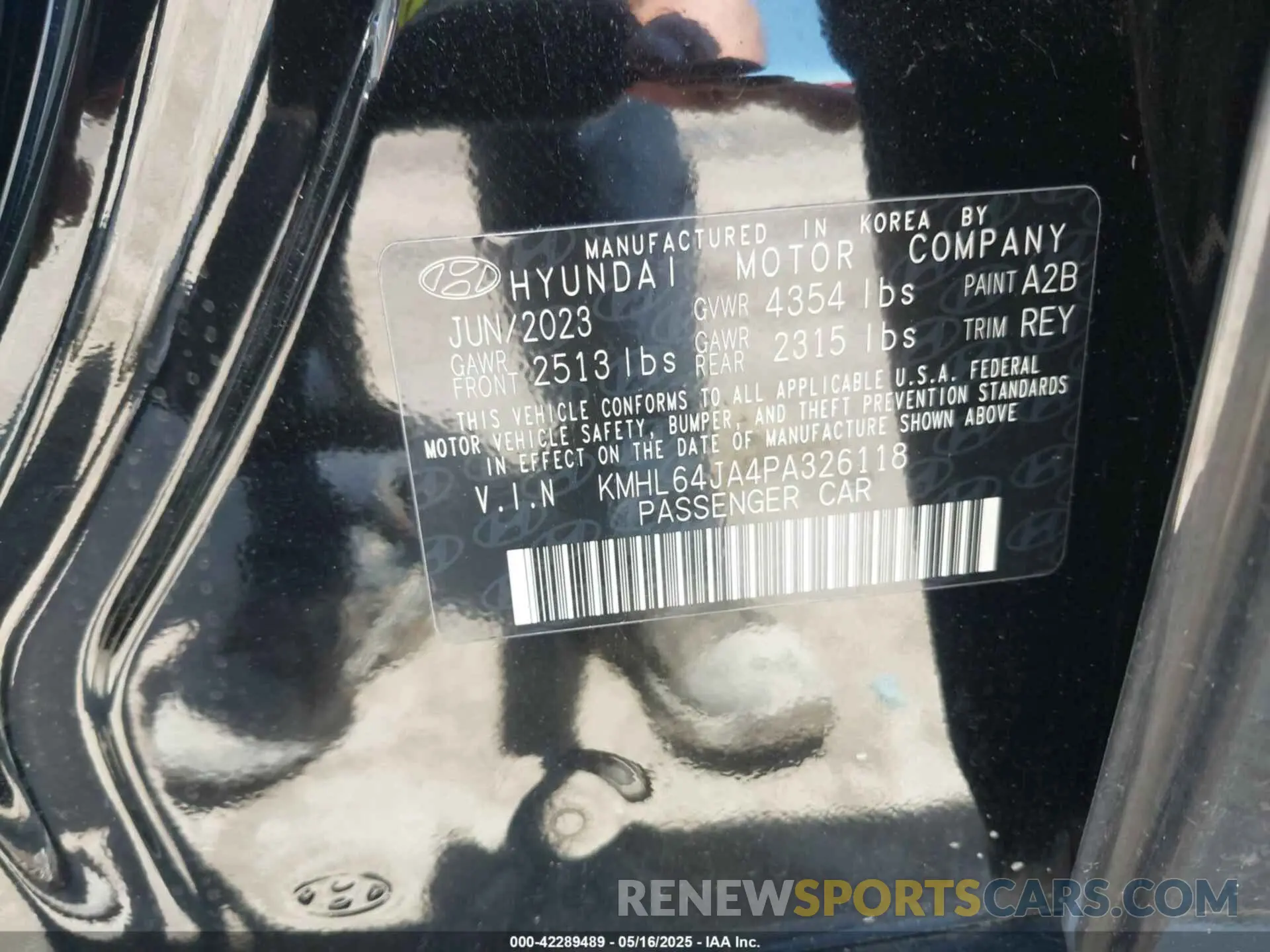 9 Photograph of a damaged car KMHL64JA4PA326118 HYUNDAI SONATA 2023