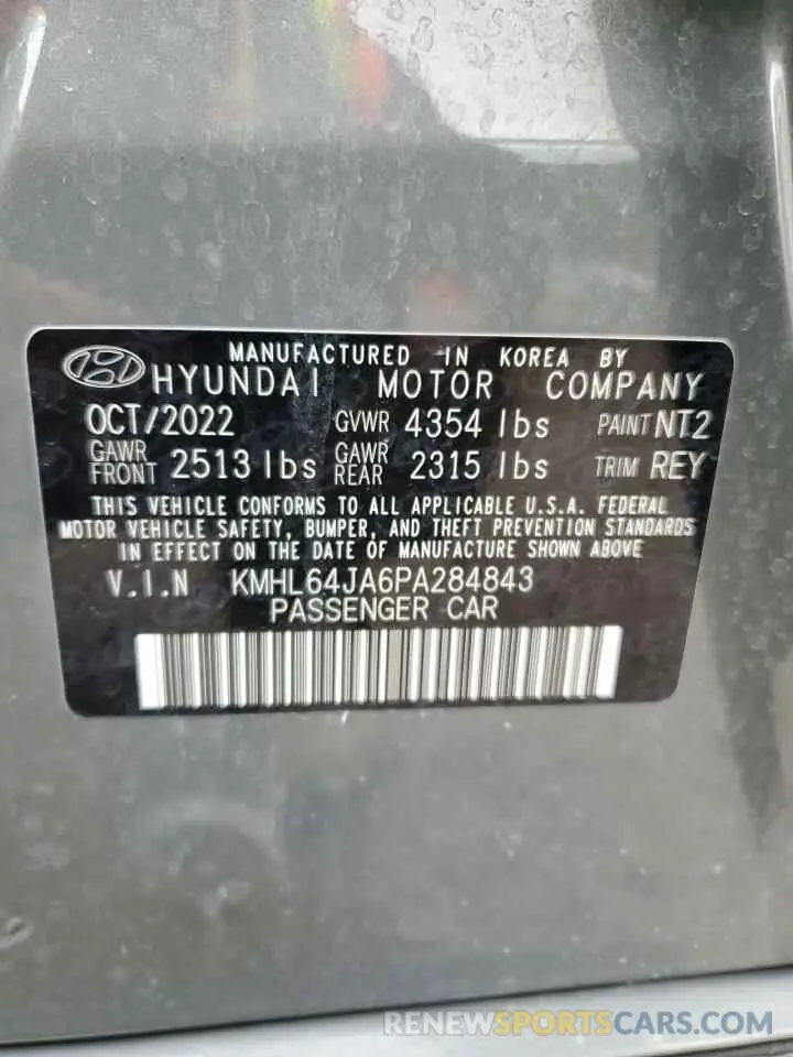 13 Photograph of a damaged car KMHL64JA6PA284843 HYUNDAI SONATA 2023
