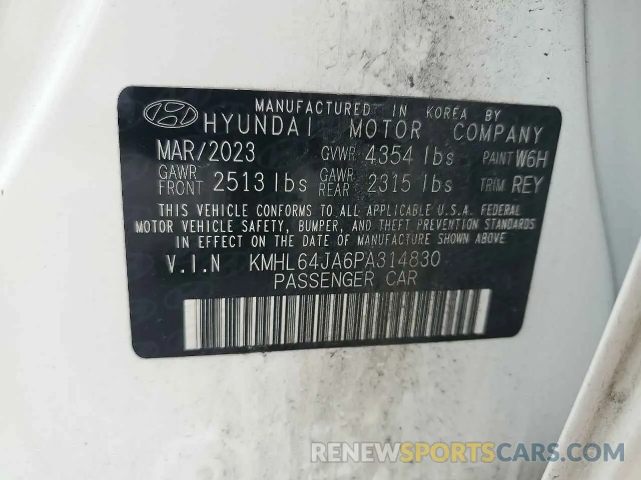 12 Photograph of a damaged car KMHL64JA6PA314830 HYUNDAI SONATA 2023