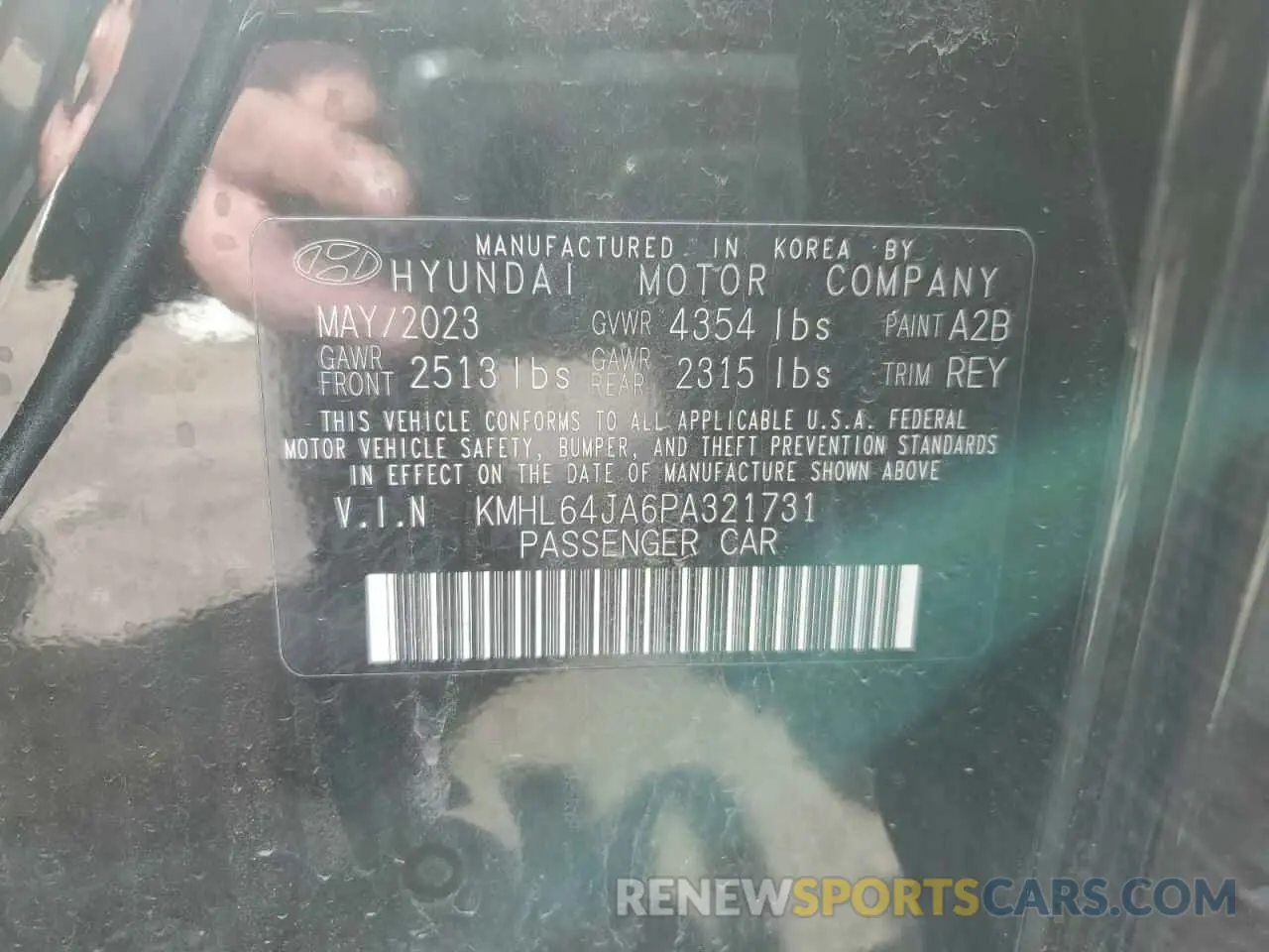 13 Photograph of a damaged car KMHL64JA6PA321731 HYUNDAI SONATA 2023
