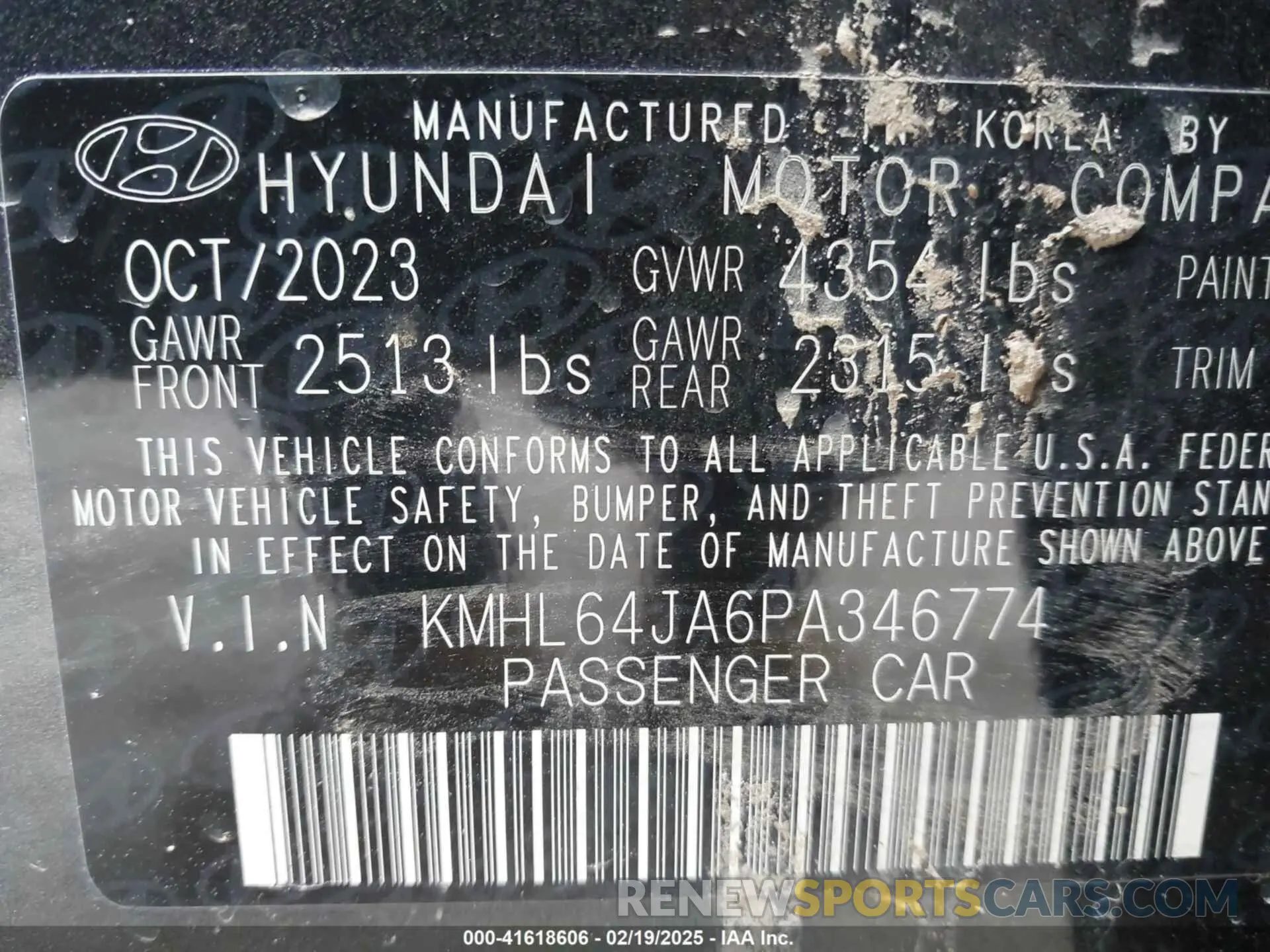 9 Photograph of a damaged car KMHL64JA6PA346774 HYUNDAI SONATA 2023