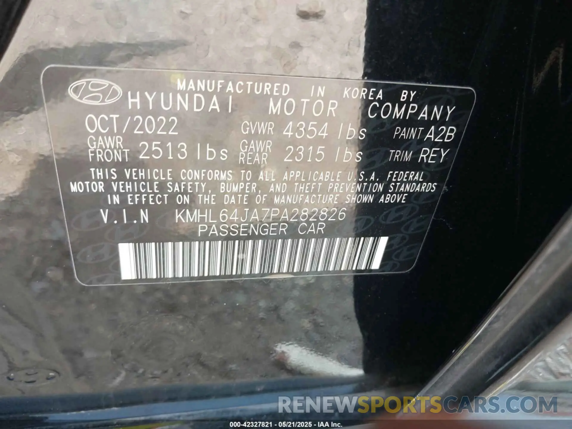 9 Photograph of a damaged car KMHL64JA7PA282826 HYUNDAI SONATA 2023
