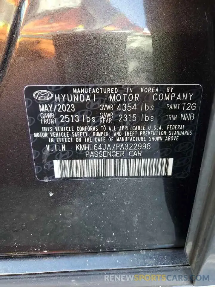 12 Photograph of a damaged car KMHL64JA7PA322998 HYUNDAI SONATA 2023