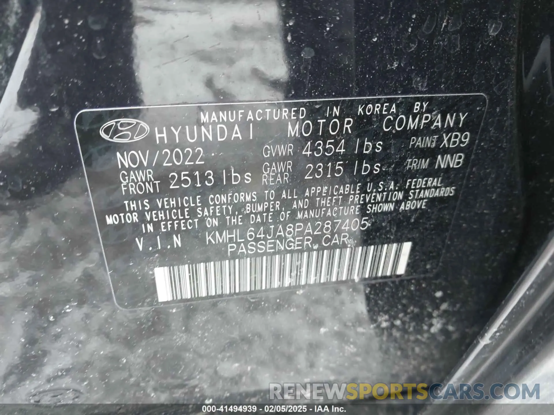 9 Photograph of a damaged car KMHL64JA8PA287405 HYUNDAI SONATA 2023