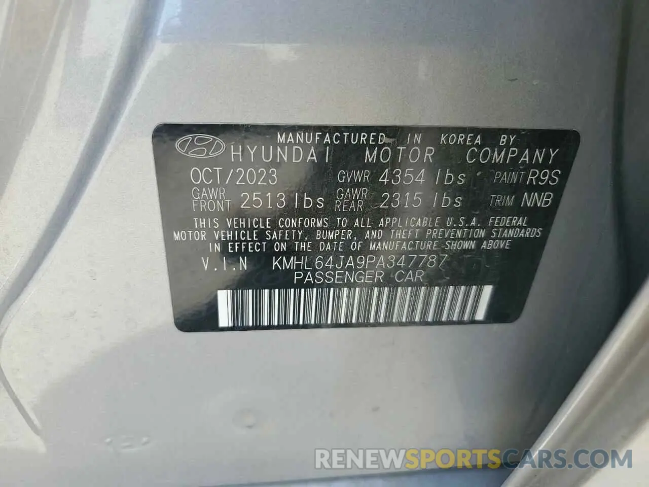 12 Photograph of a damaged car KMHL64JA9PA347787 HYUNDAI SONATA 2023