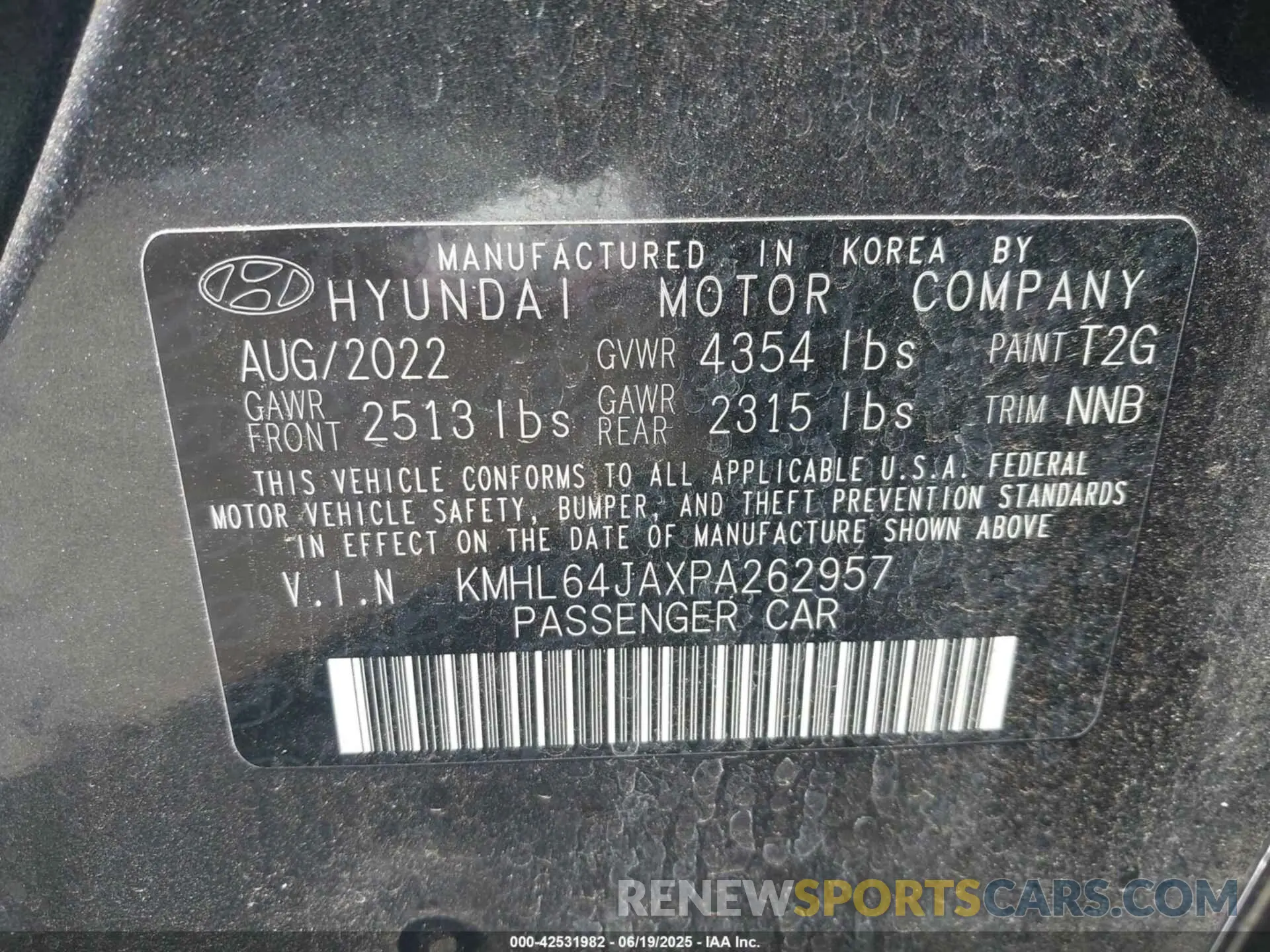 9 Photograph of a damaged car KMHL64JAXPA262957 HYUNDAI SONATA 2023