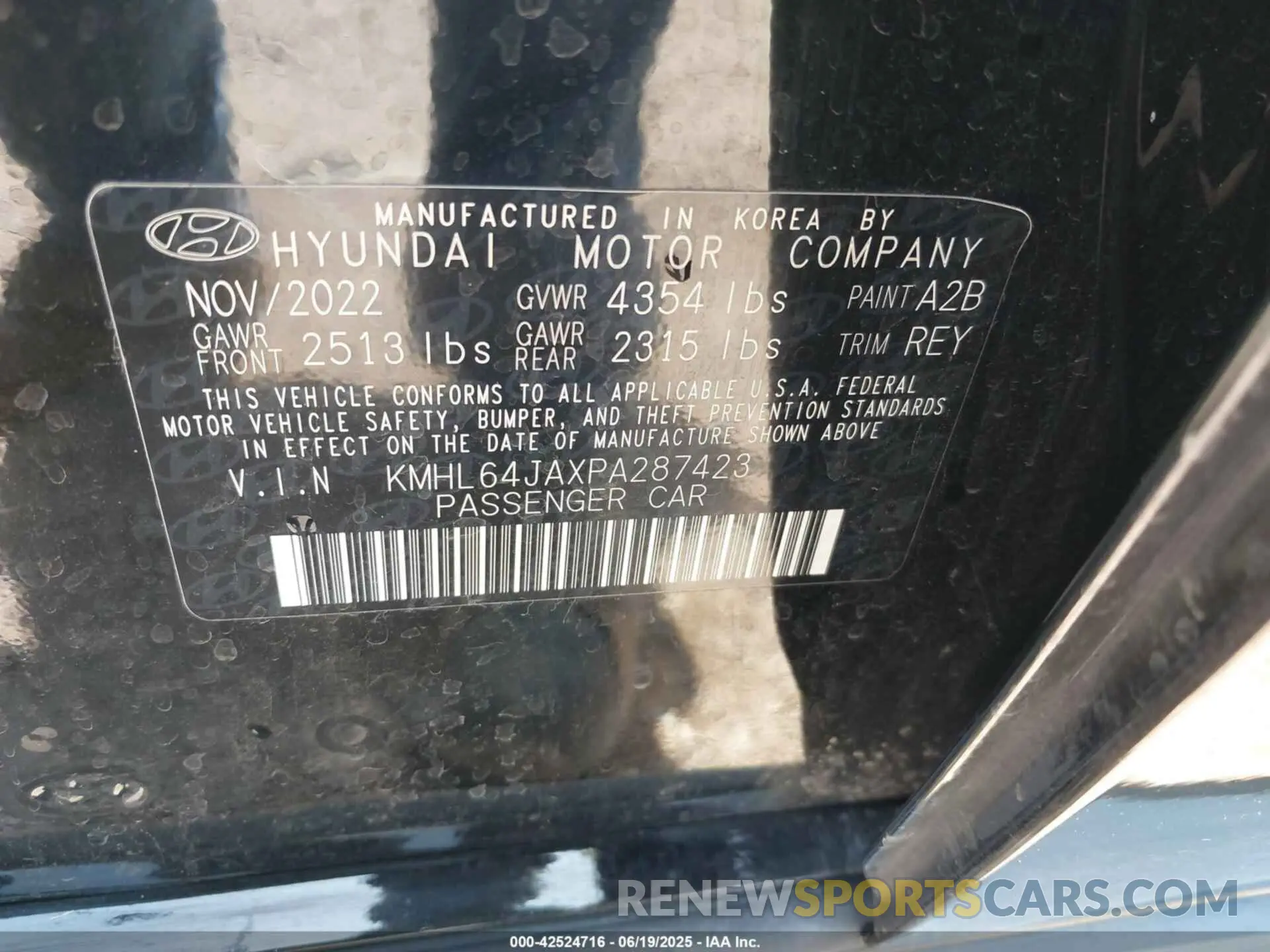 9 Photograph of a damaged car KMHL64JAXPA287423 HYUNDAI SONATA 2023
