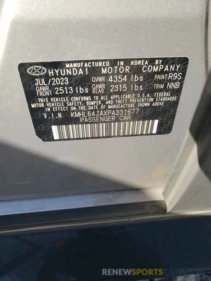 12 Photograph of a damaged car KMHL64JAXPA331677 HYUNDAI SONATA 2023