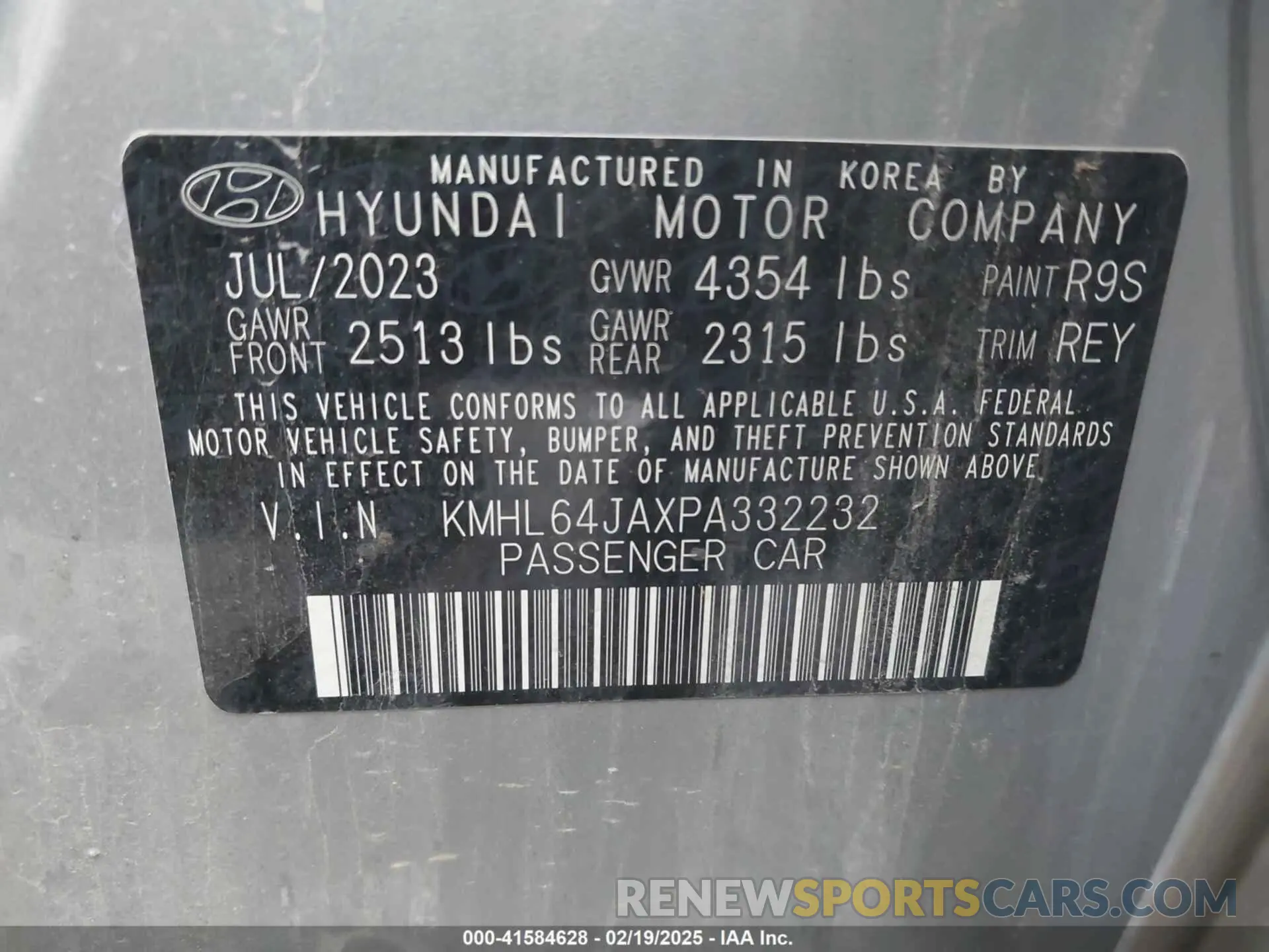 9 Photograph of a damaged car KMHL64JAXPA332232 HYUNDAI SONATA 2023