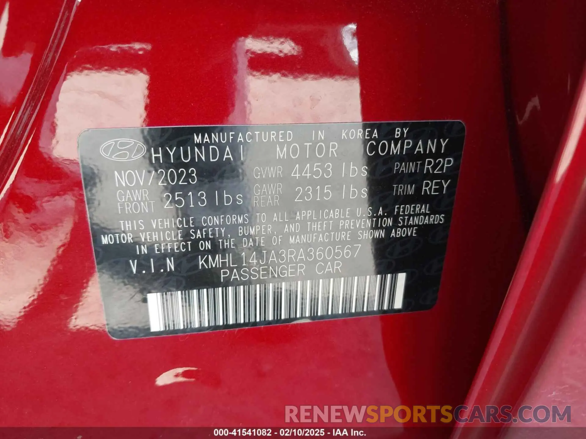 9 Photograph of a damaged car KMHL14JA3RA360567 HYUNDAI SONATA 2024