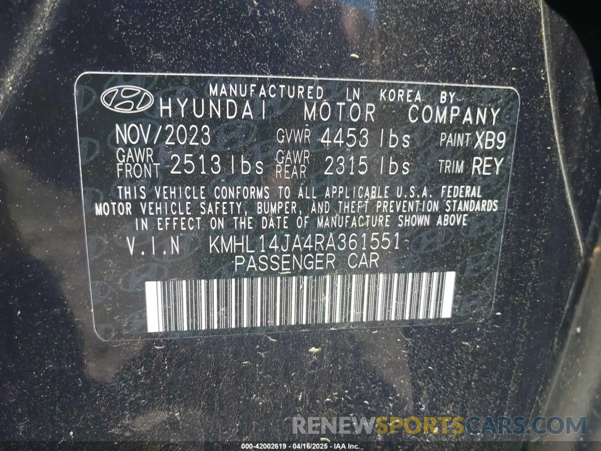 9 Photograph of a damaged car KMHL14JA4RA361551 HYUNDAI SONATA 2024