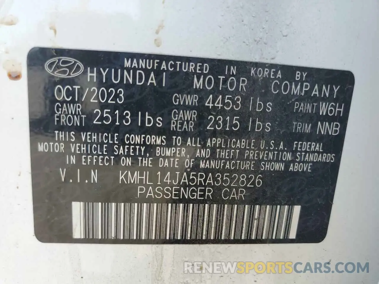 12 Photograph of a damaged car KMHL14JA5RA352826 HYUNDAI SONATA 2024