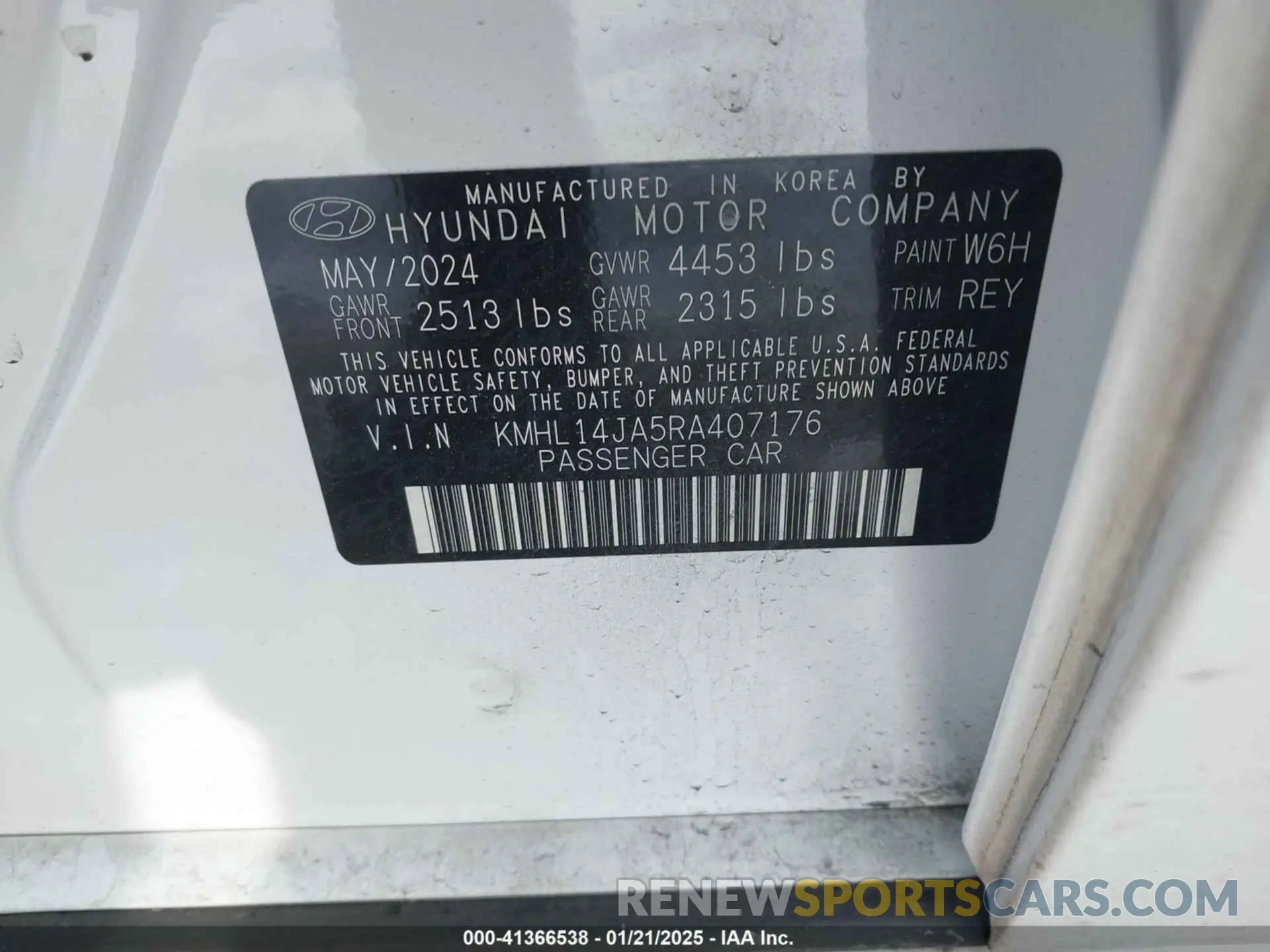 9 Photograph of a damaged car KMHL14JA5RA407176 HYUNDAI SONATA 2024