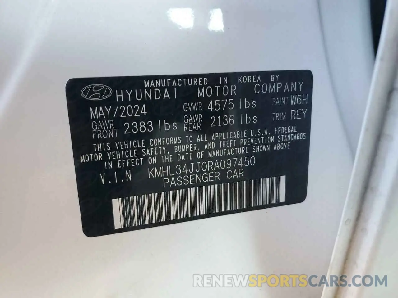 13 Photograph of a damaged car KMHL34JJ0RA097450 HYUNDAI SONATA 2024