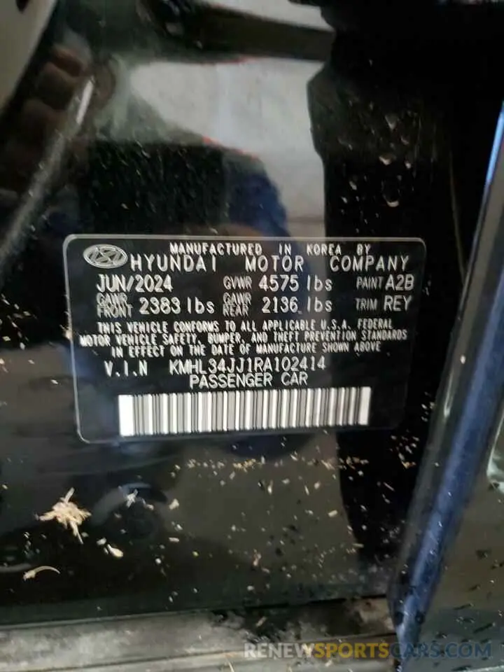 12 Photograph of a damaged car KMHL34JJ1RA102414 HYUNDAI SONATA 2024