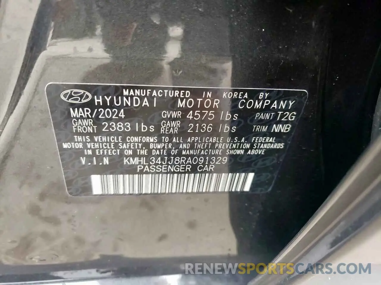 13 Photograph of a damaged car KMHL34JJ8RA091329 HYUNDAI SONATA 2024