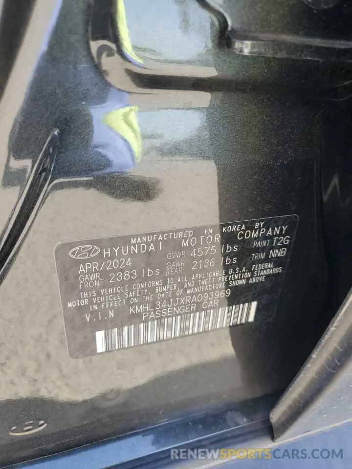 13 Photograph of a damaged car KMHL34JJXRA093969 HYUNDAI SONATA 2024