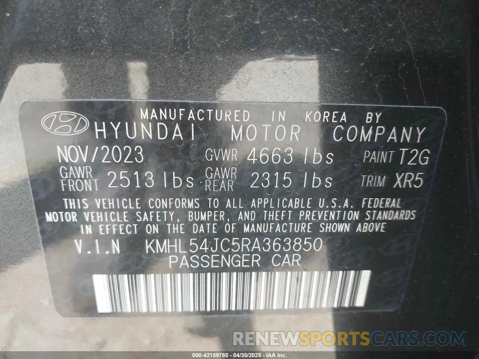 9 Photograph of a damaged car KMHL54JC5RA363850 HYUNDAI SONATA 2024