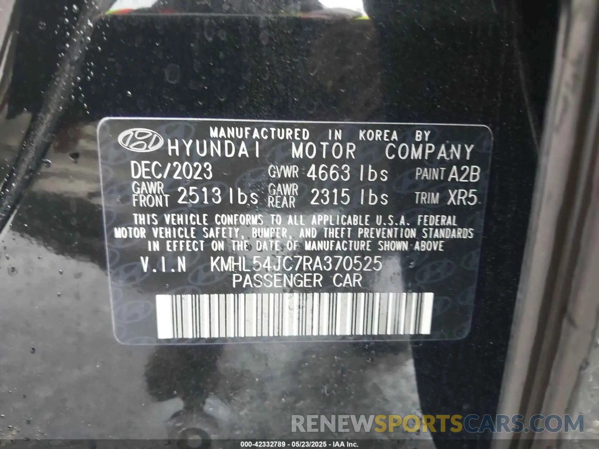 9 Photograph of a damaged car KMHL54JC7RA370525 HYUNDAI SONATA 2024