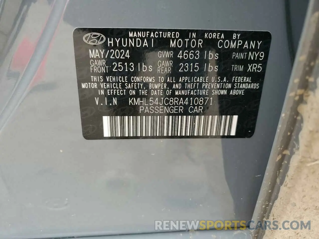 15 Photograph of a damaged car KMHL54JC8RA410871 HYUNDAI SONATA 2024