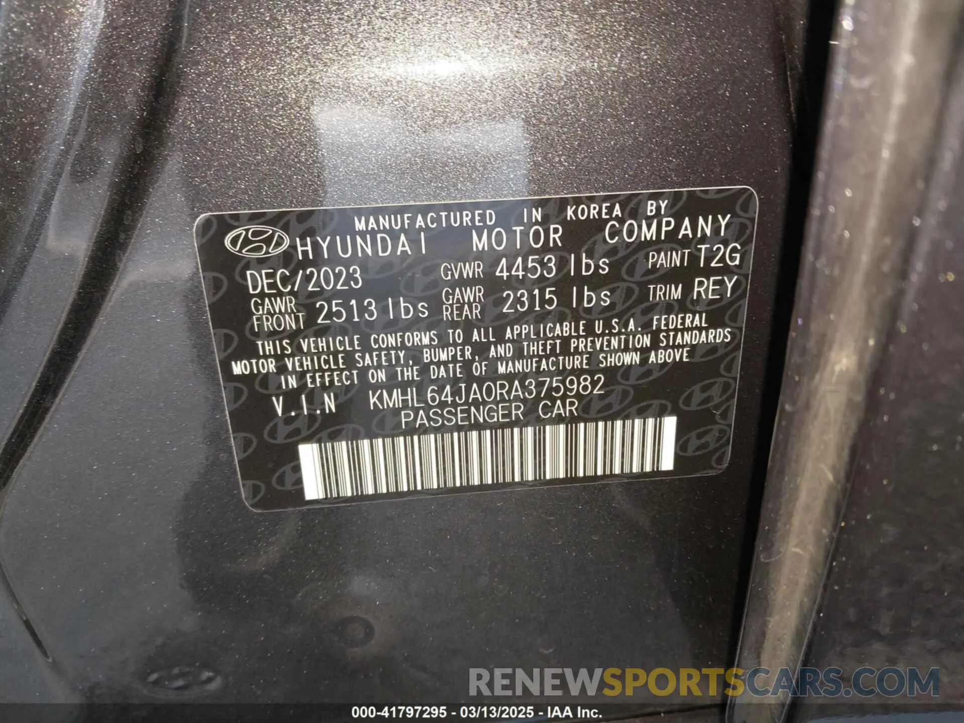 9 Photograph of a damaged car KMHL64JA0RA375982 HYUNDAI SONATA 2024