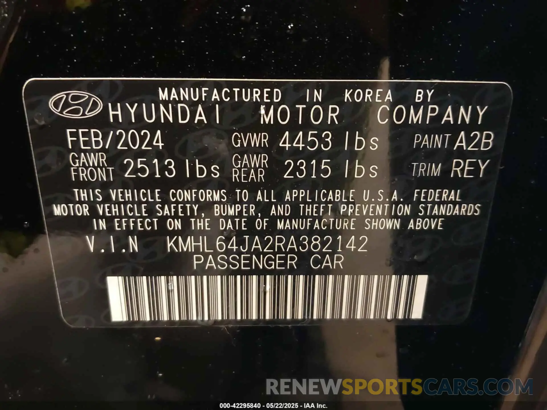 9 Photograph of a damaged car KMHL64JA2RA382142 HYUNDAI SONATA 2024