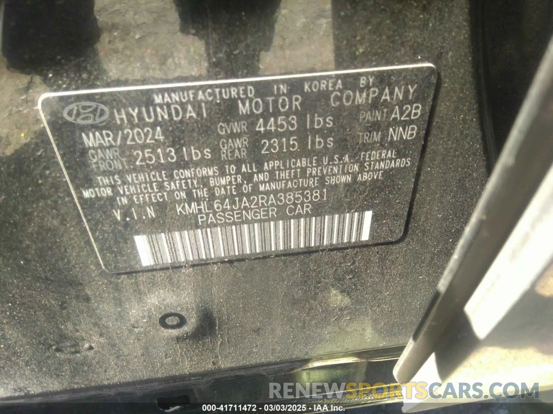9 Photograph of a damaged car KMHL64JA2RA385381 HYUNDAI SONATA 2024