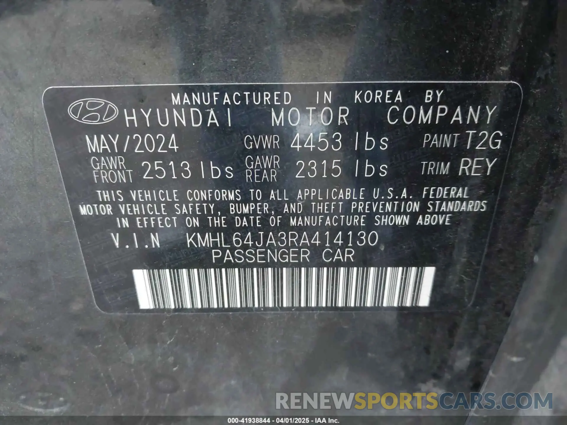9 Photograph of a damaged car KMHL64JA3RA414130 HYUNDAI SONATA 2024