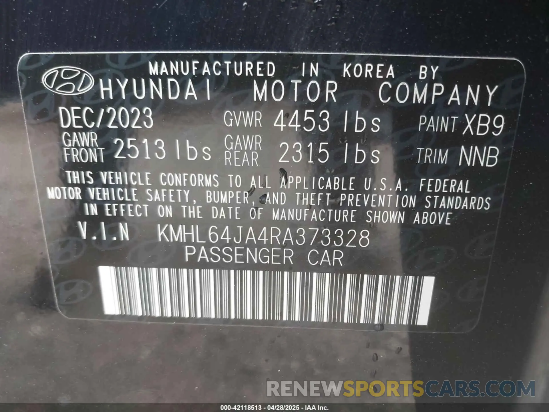 9 Photograph of a damaged car KMHL64JA4RA373328 HYUNDAI SONATA 2024