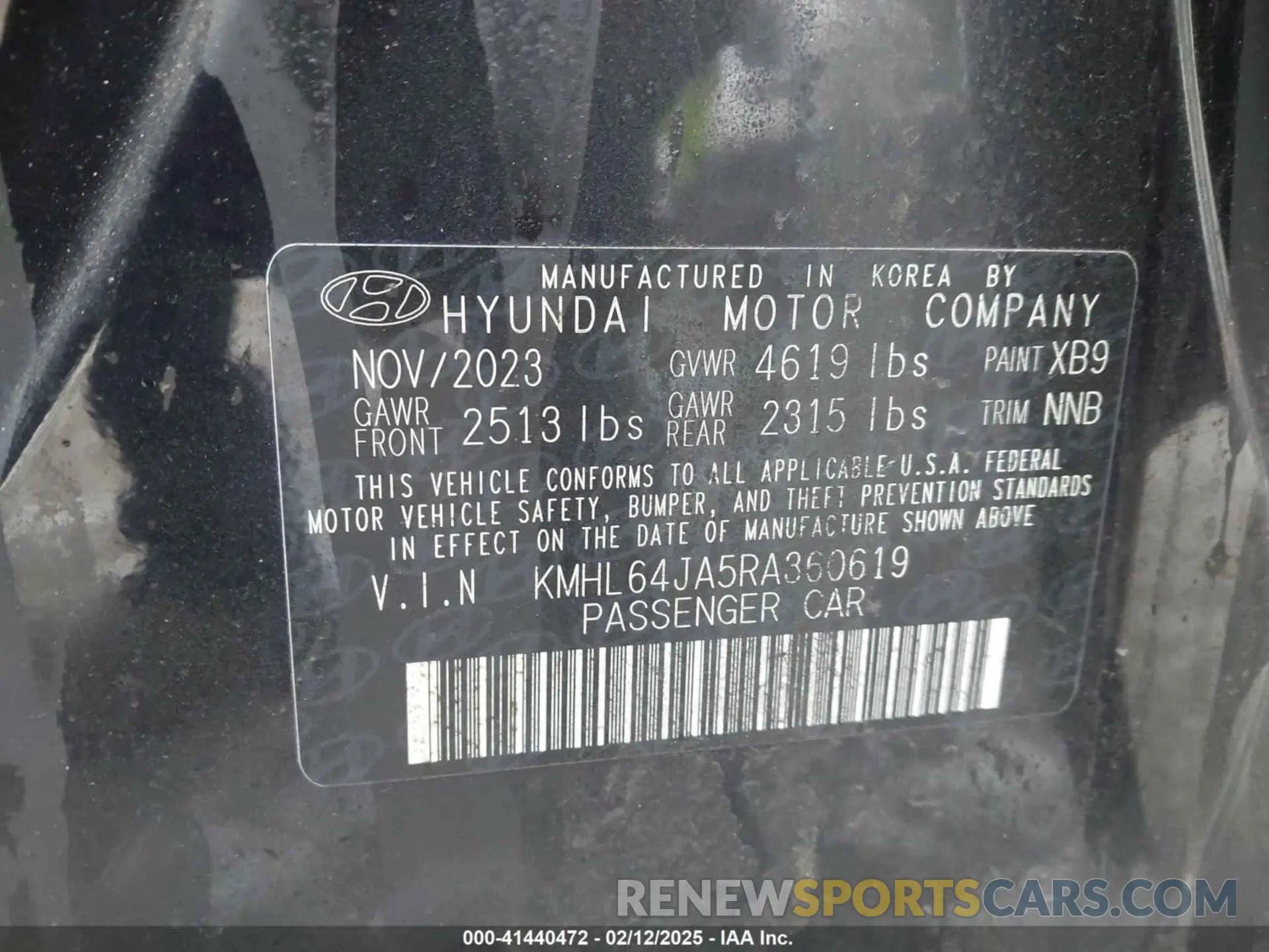 9 Photograph of a damaged car KMHL64JA5RA360619 HYUNDAI SONATA 2024
