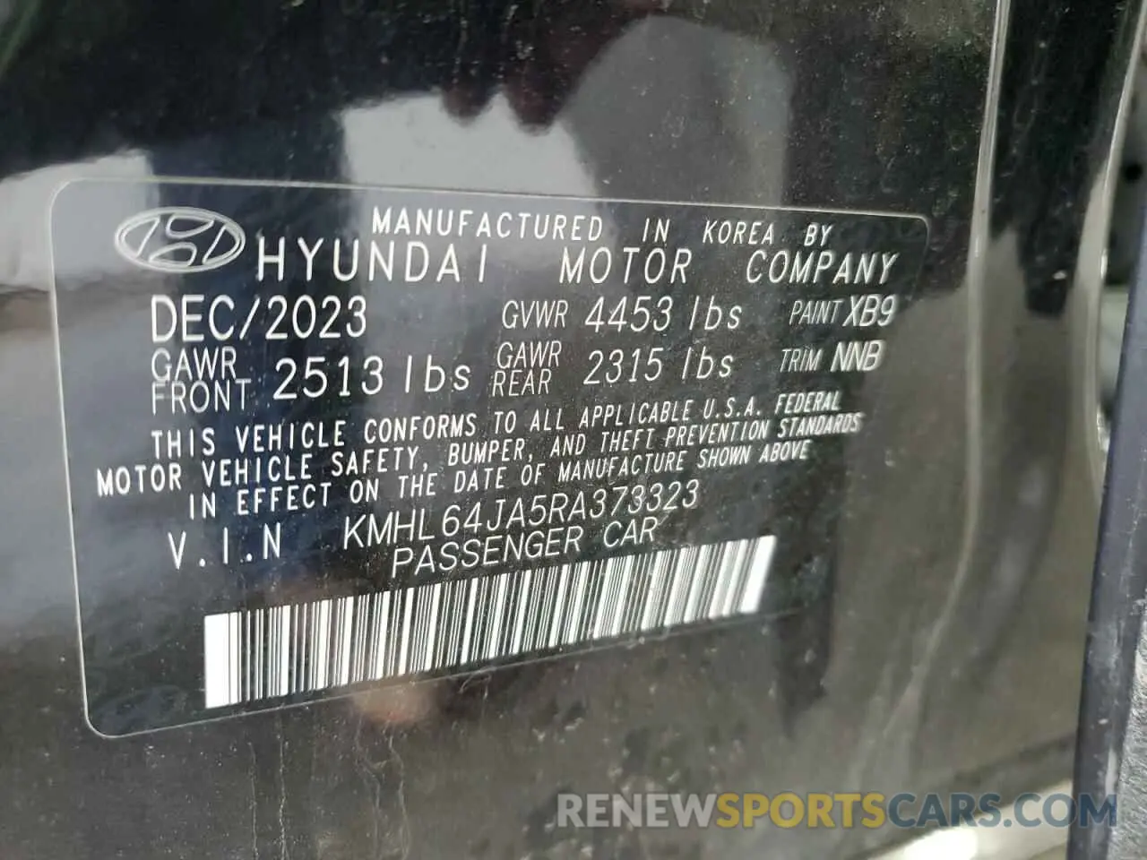 12 Photograph of a damaged car KMHL64JA5RA373323 HYUNDAI SONATA 2024