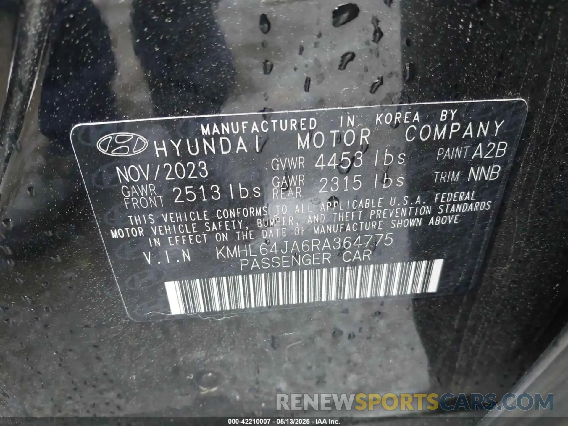 9 Photograph of a damaged car KMHL64JA6RA364775 HYUNDAI SONATA 2024