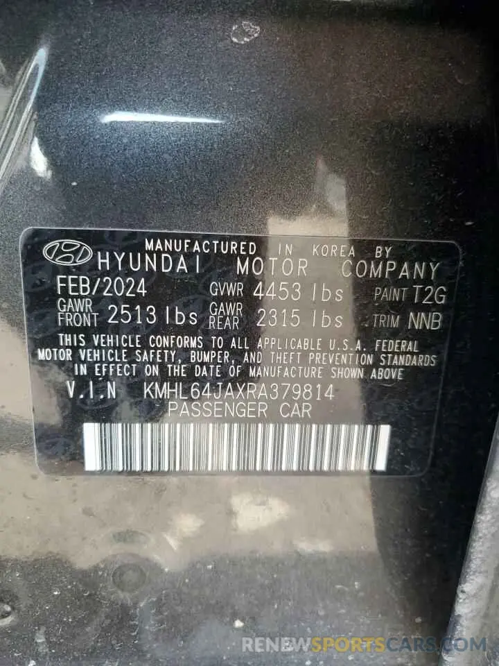 14 Photograph of a damaged car KMHL64JAXRA379814 HYUNDAI SONATA 2024