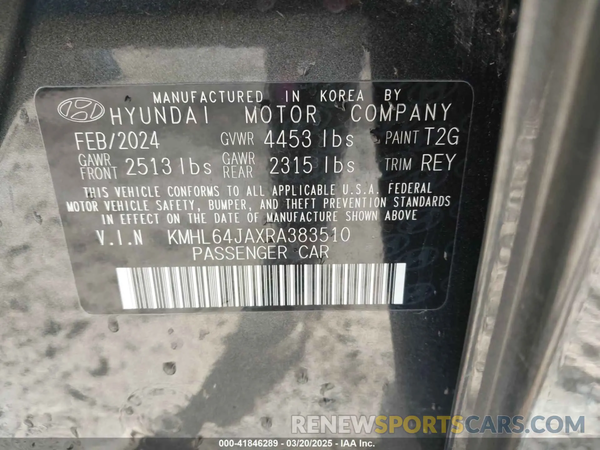 9 Photograph of a damaged car KMHL64JAXRA383510 HYUNDAI SONATA 2024