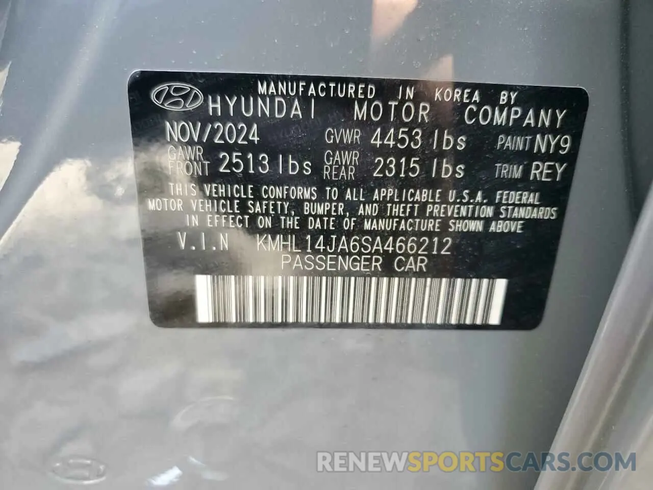 12 Photograph of a damaged car KMHL14JA6SA466212 HYUNDAI SONATA 2025