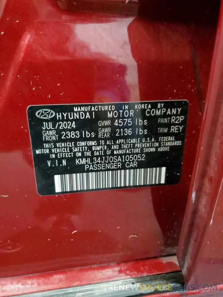 12 Photograph of a damaged car KMHL34JJ0SA105052 HYUNDAI SONATA 2025