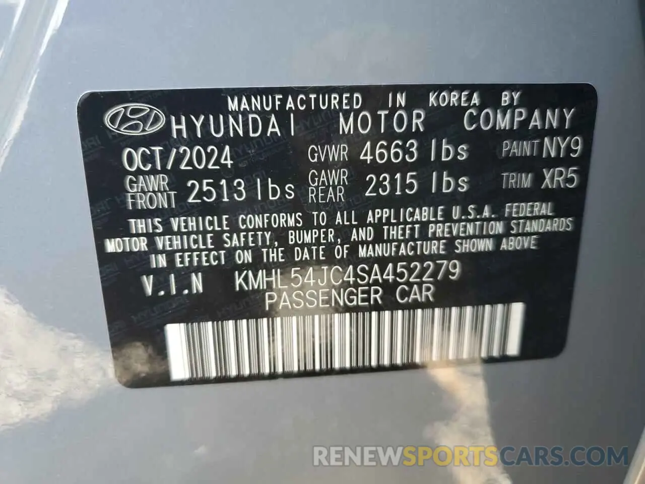 13 Photograph of a damaged car KMHL54JC4SA452279 HYUNDAI SONATA 2025