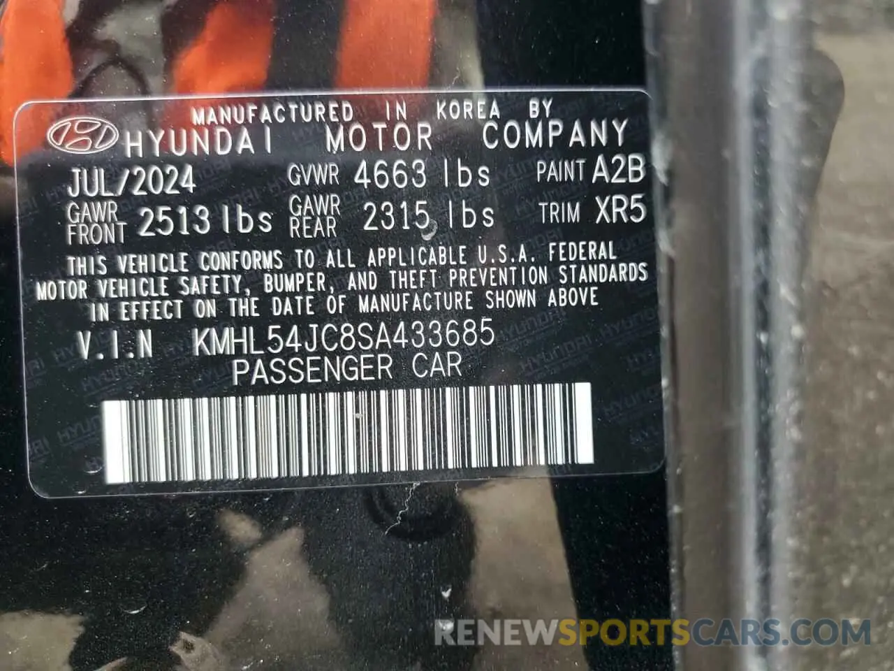 12 Photograph of a damaged car KMHL54JC8SA433685 HYUNDAI SONATA 2025