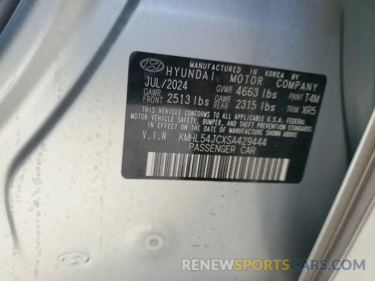 12 Photograph of a damaged car KMHL54JCXSA429444 HYUNDAI SONATA 2025