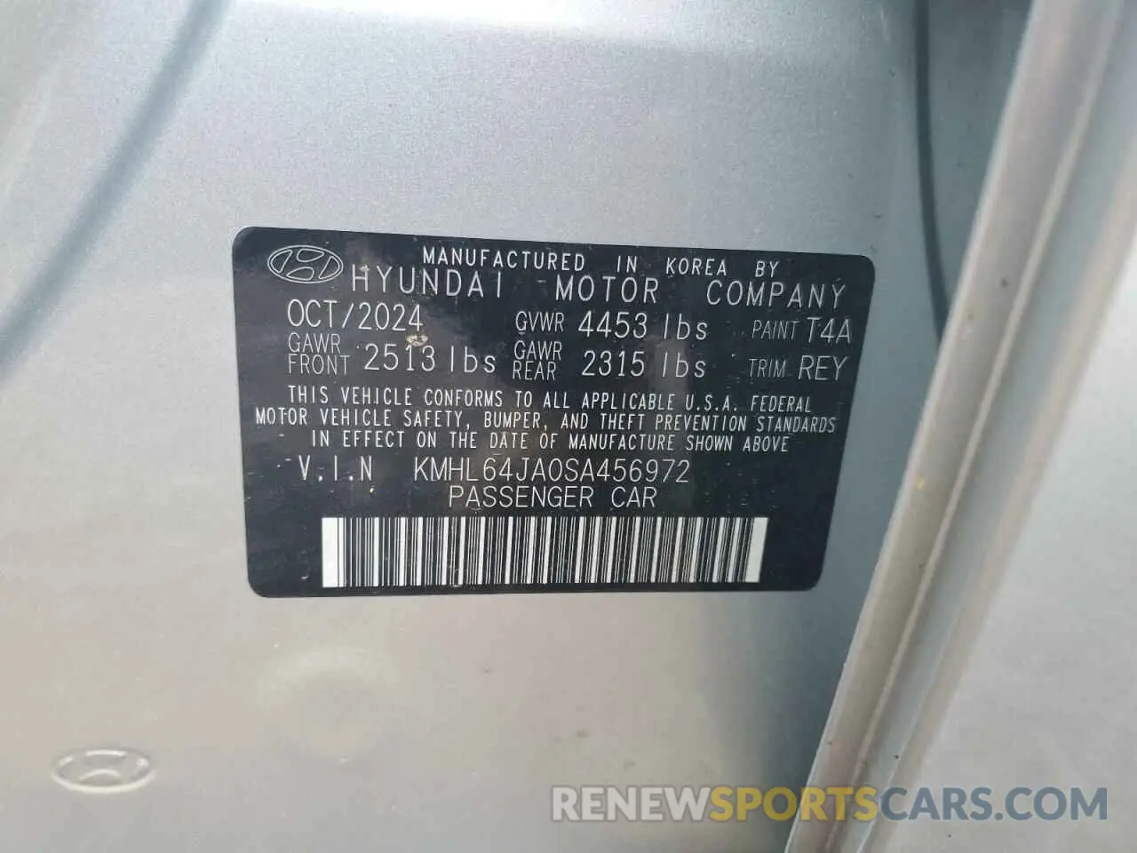 12 Photograph of a damaged car KMHL64JA0SA456972 HYUNDAI SONATA 2025