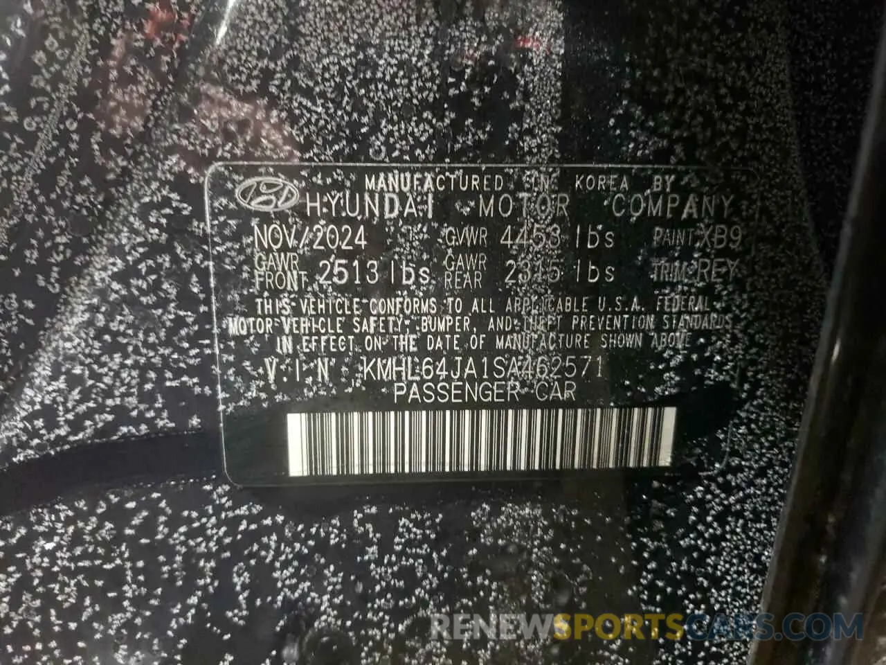 13 Photograph of a damaged car KMHL64JA1SA462571 HYUNDAI SONATA 2025