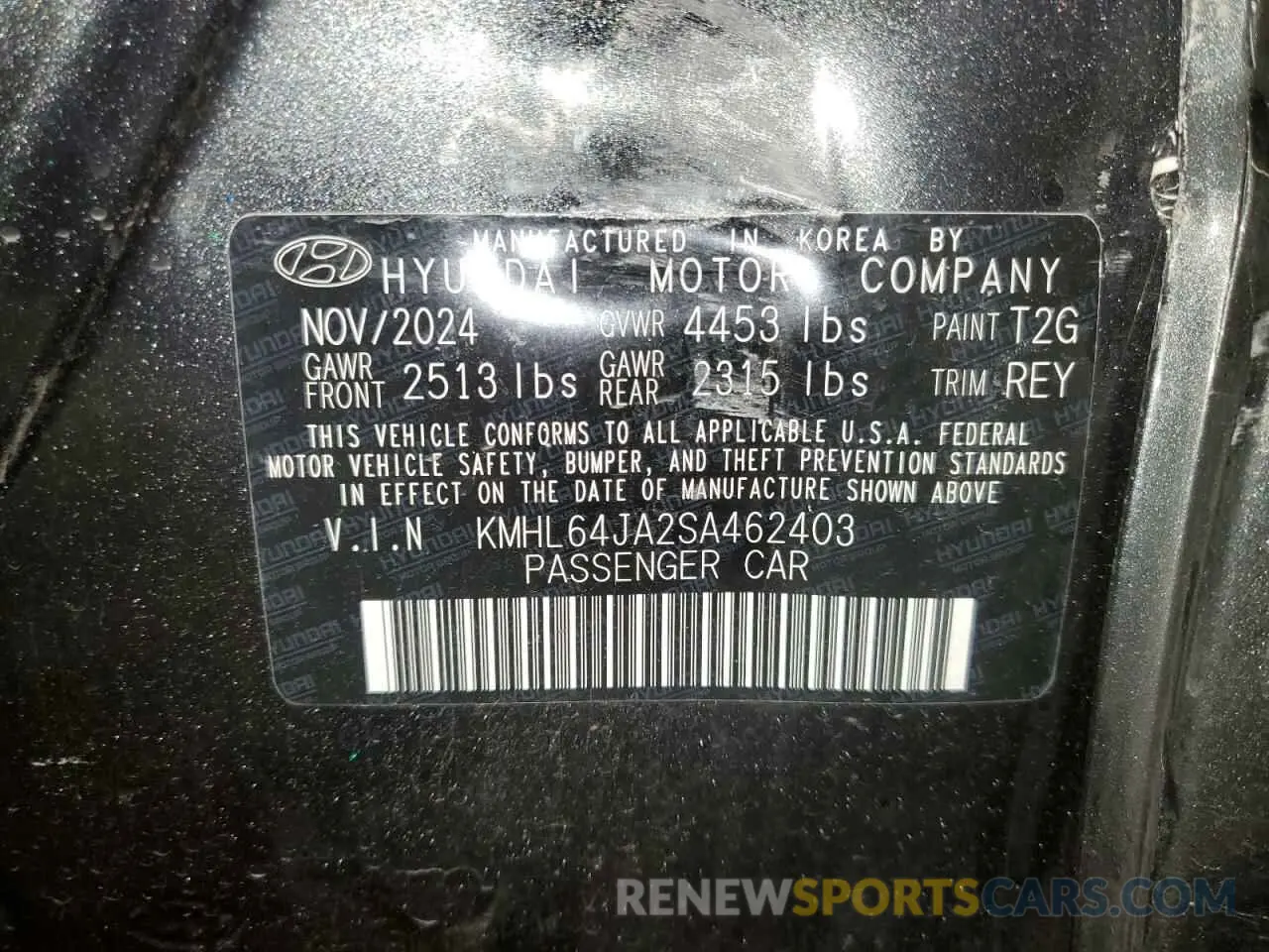 12 Photograph of a damaged car KMHL64JA2SA462403 HYUNDAI SONATA 2025