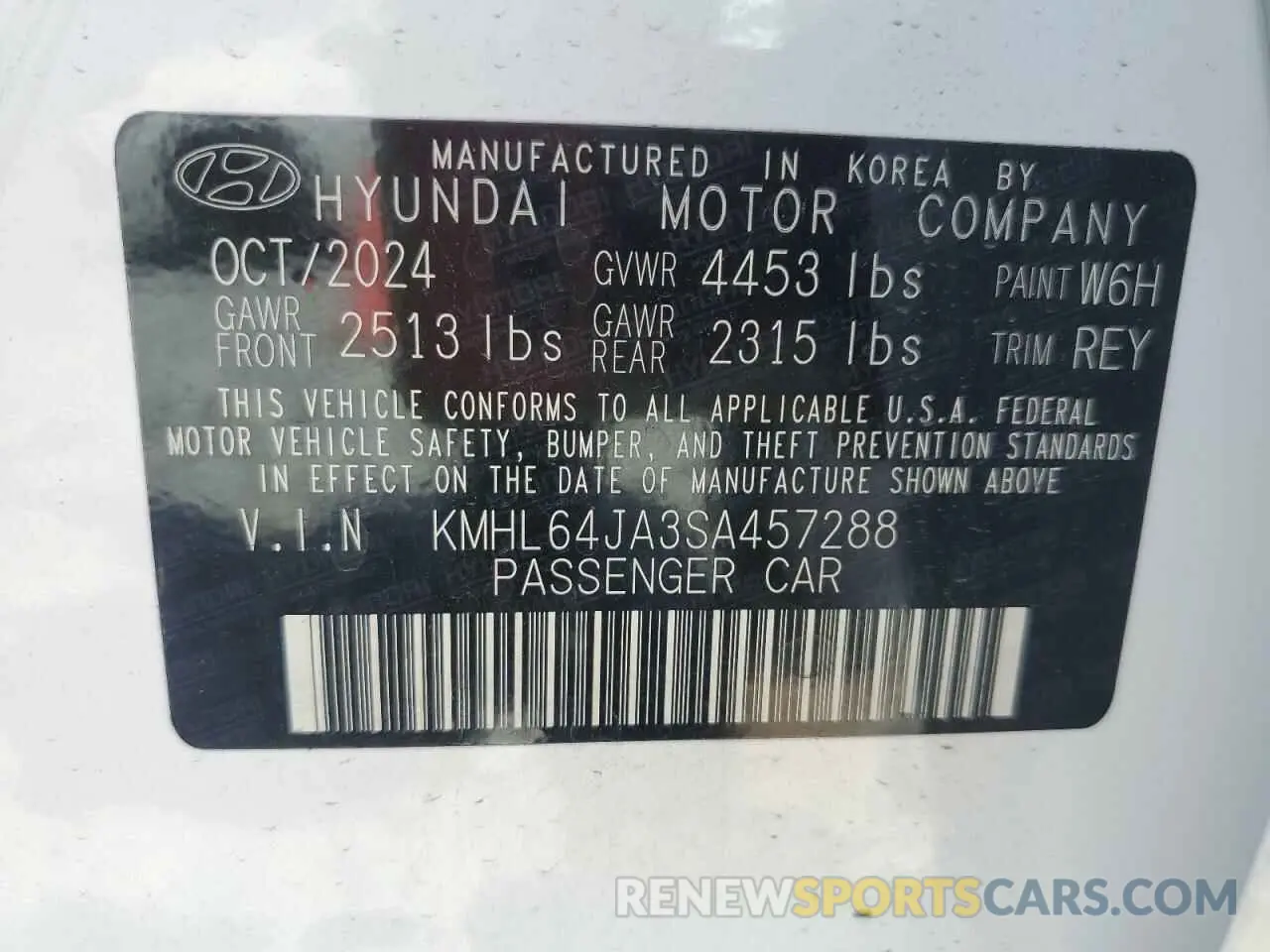 12 Photograph of a damaged car KMHL64JA3SA457288 HYUNDAI SONATA 2025