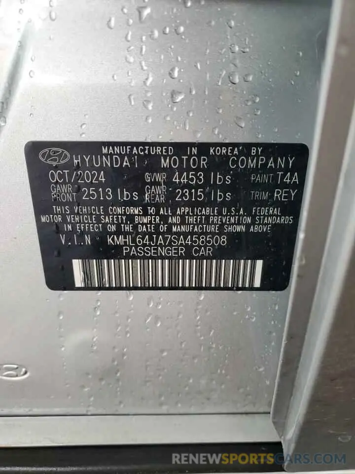 13 Photograph of a damaged car KMHL64JA7SA458508 HYUNDAI SONATA 2025